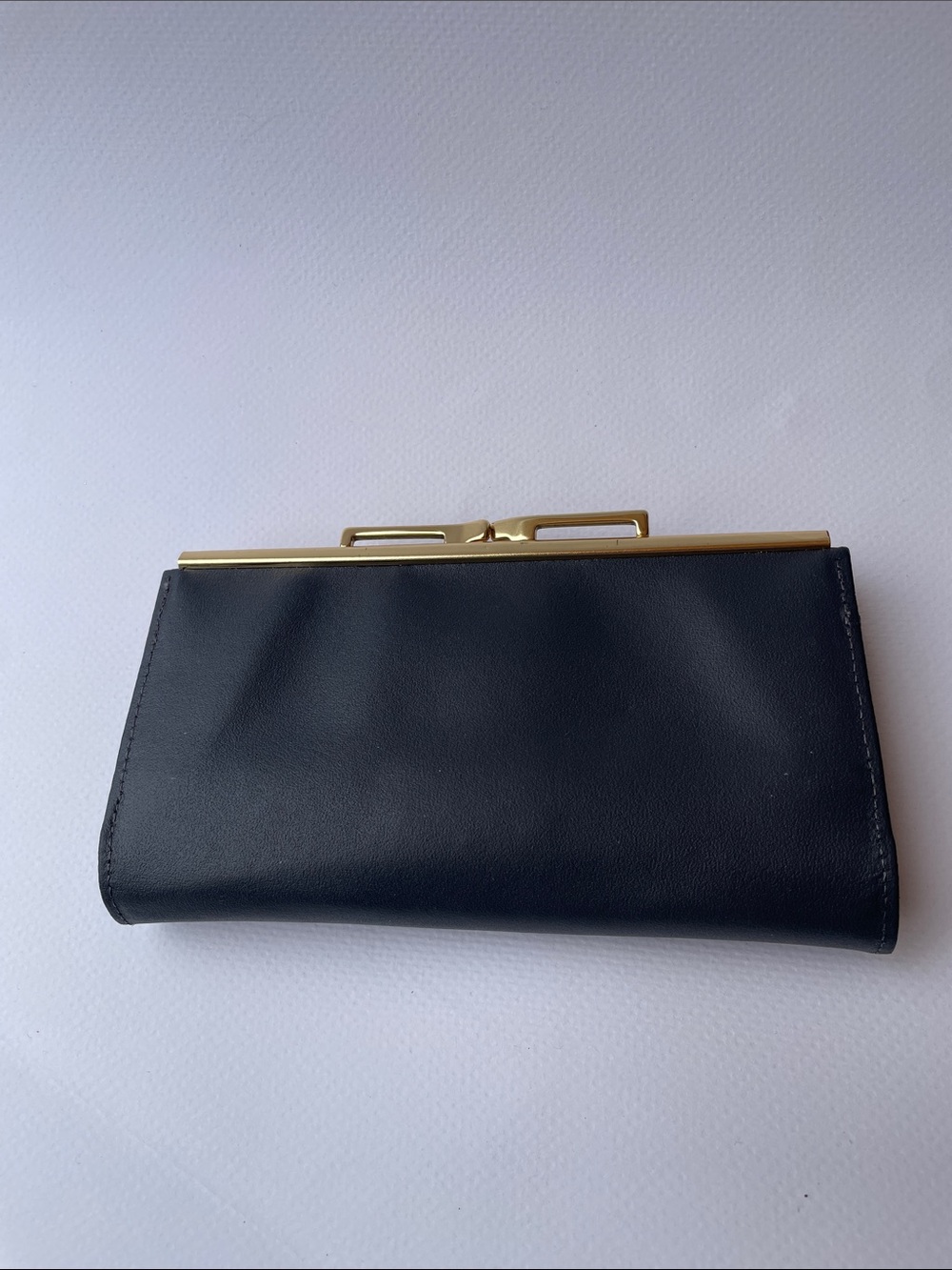 Rare Vintage Pitt Two-Tone Gray Clutch Wallet with Gold Framet Genuine Leather - Picture 6 of 10